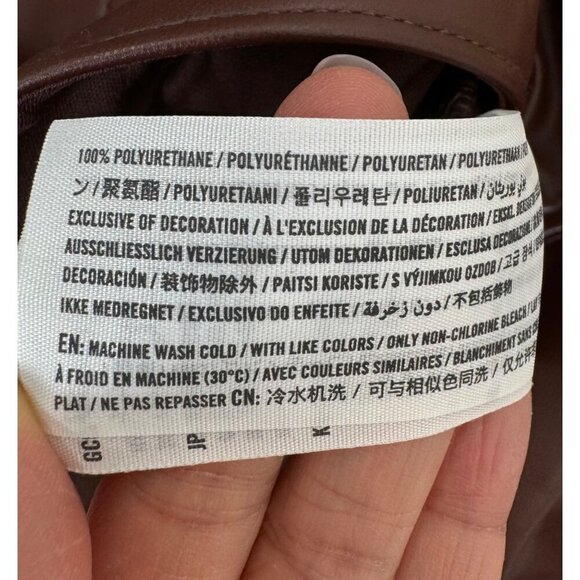 Abercrombie 90s Curve Love Straight Ultra High waist faux leather pants Maroon s - Picture 9 of 10